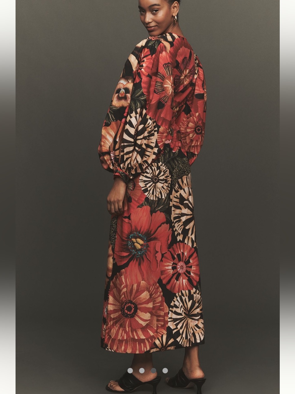 Anthropologie x Farm Rio Flowershop Puff-Sleeve Maxi Dress - Size XL - BNWT - Picture 3 of 12